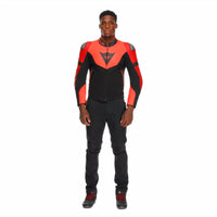 DAINESE GIACCA IPERATTIVA PELLE TESSUTO FLUO,Giacca Pelle DAINESE