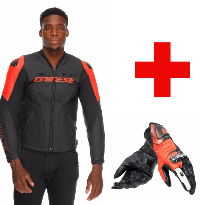 1 + 1 COMBO DAINESE RACING PELLE + GUANTO CARBON LONG, SPAZIO MOTO srl