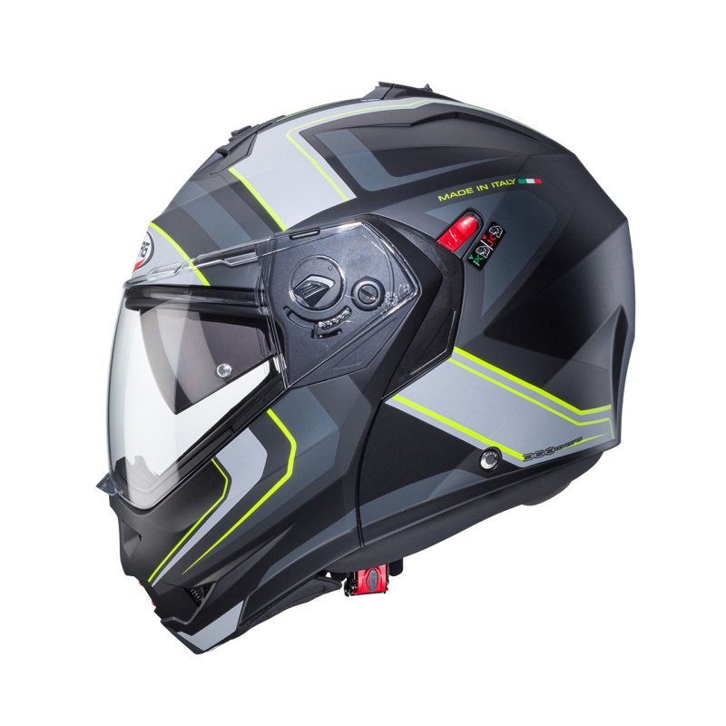 DUKE X TOUR MATT BLACK YELLOW,Casco Modulare CABERG